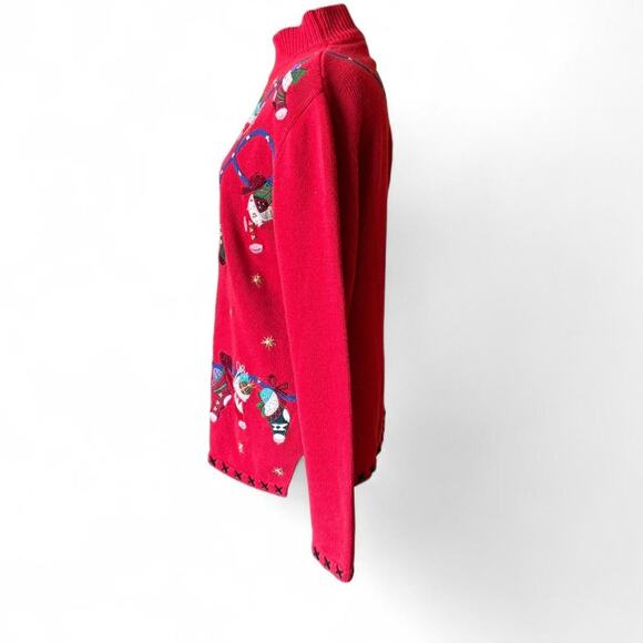 Basic Editions Holiday Sweater Small Red Stocking Garland Novelty Christmas - Picture 4 of 8